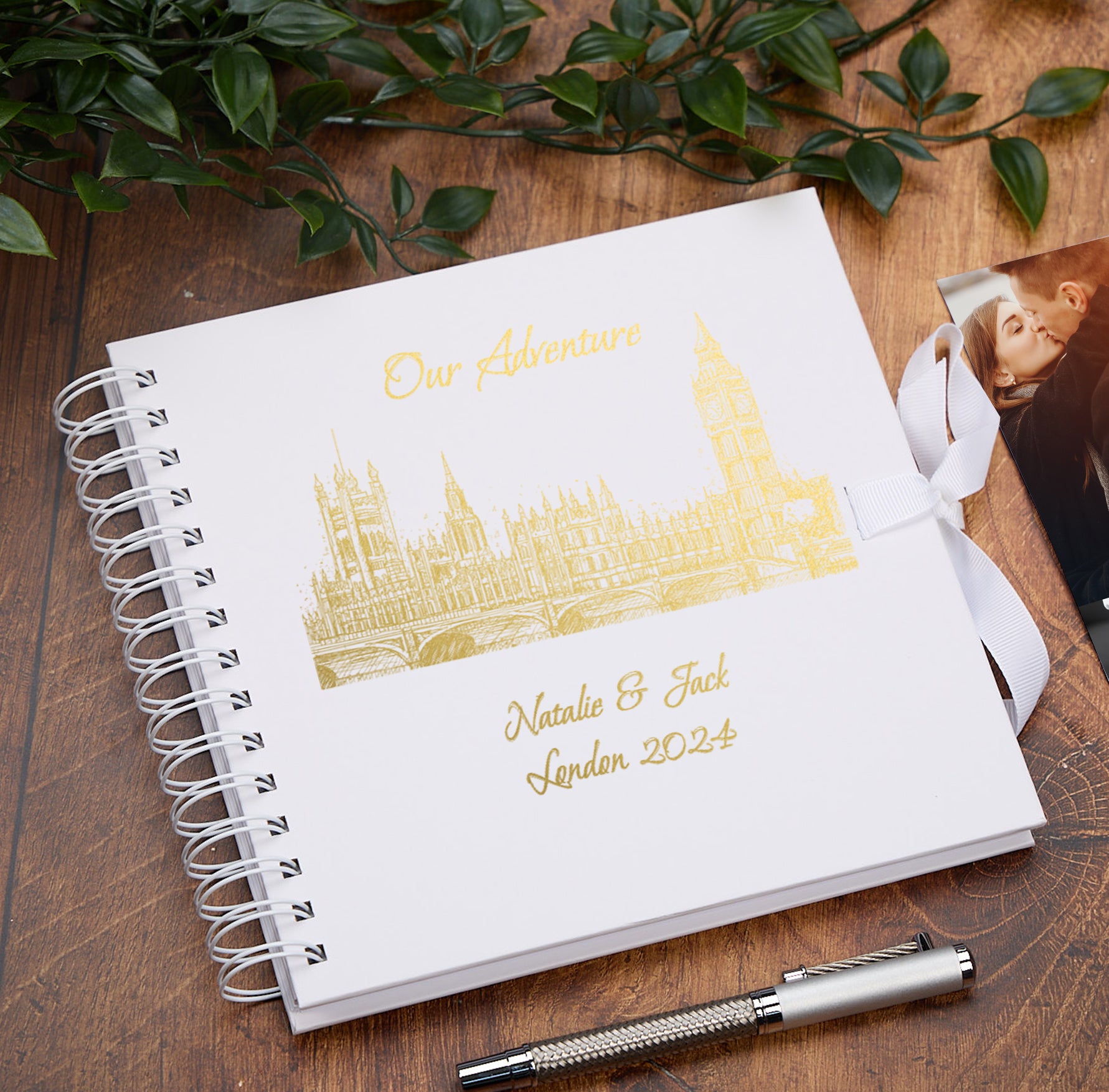 Personalised London Keepsake Multiple Colour Scrapbook Photo Album Foil Print