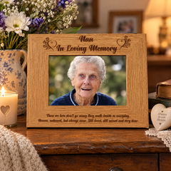Nan Memorial Photo Frame - Wooden Remembrance Picture Frame Stand Nan Photo Frame ukgiftstoreonline