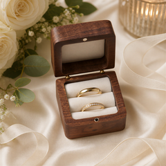Personalised Wedding Ring Box Holder for 2 Rings With Border Ring Box Holder ukgiftstoreonline