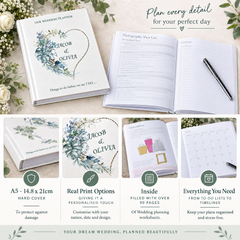 Personalised Wedding Planner Organiser Book Engagement Gift With Blue Palms Wedding Planner ukgiftstoreonline