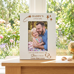 Daddy's Little Girl Personalised White Photo Frame Gift For Father and Daghter Photo Frame ukgiftstoreonline