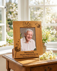 Dad Remembrance Photo Frame Personalised Portrait With Dandelions personalised photo frames ukgiftstoreonline