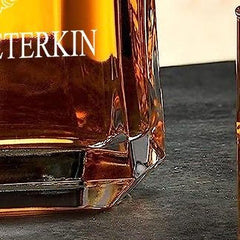 Personalised Monogram Glass Whiskey Decanter with Airtight Stopper Gift ukgiftstoreonline
