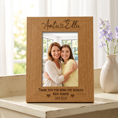 Personalised Best Auntie With Name Portrait Photo Frame Gift personalised photo frames ukgiftstoreonline