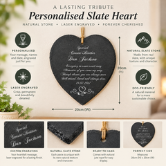 Personalised Cousin Brother Memorial Remembrance Slate Plaque Heart Personalised Heart Gifts ukgiftstoreonline