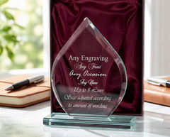Large 20cm Jade Glass Personalised Shaped Trophy Any Engraving Jade Glass ukgiftstoreonline