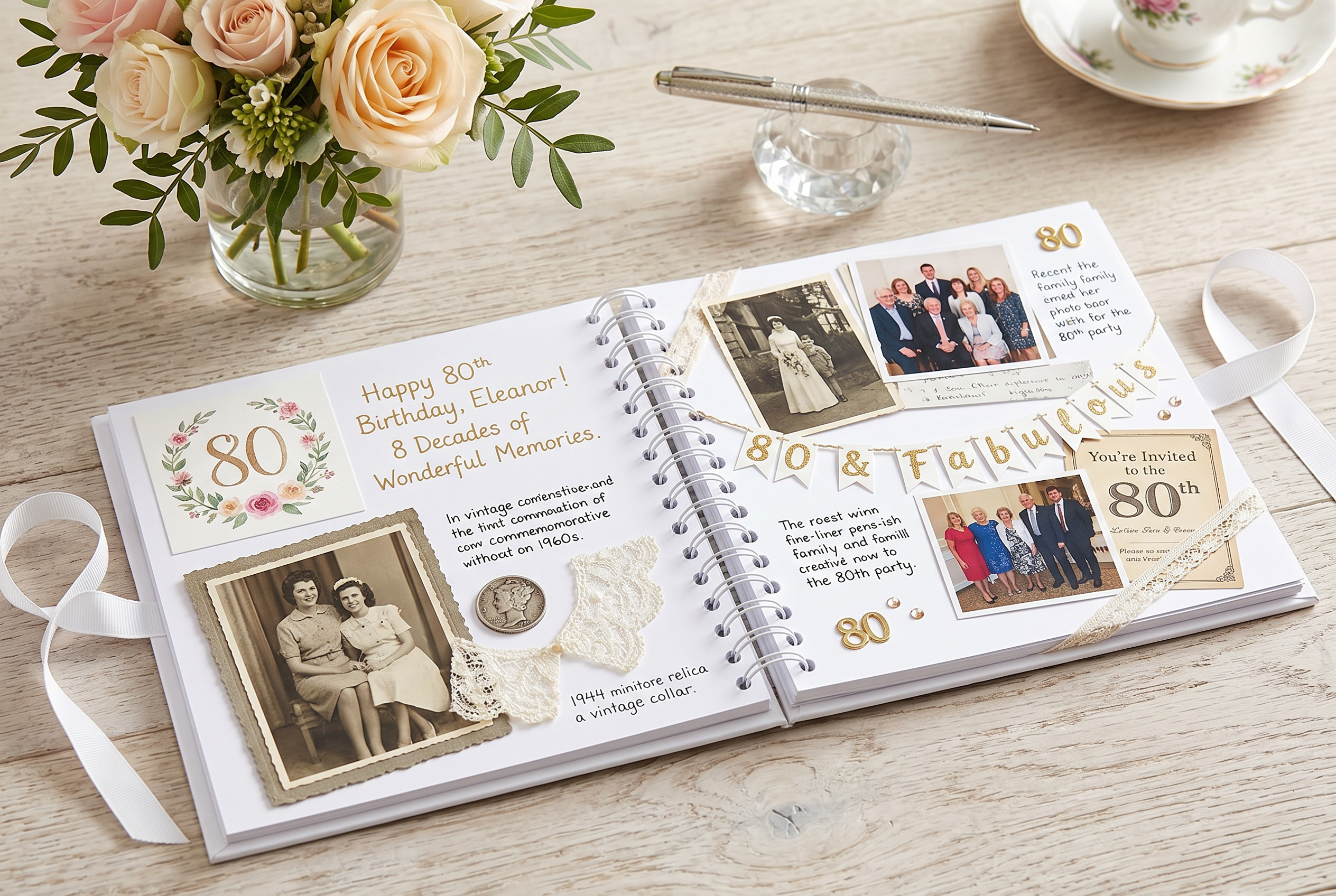 Personalised 80th Birthday Blue Balloon Guestbook Scrapbook Photo Album Scrapbook ukgiftstoreonline