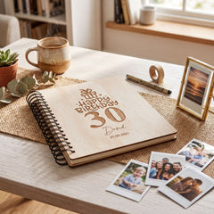 Personalised Wooden Photo Album – Large Engraved Birthday Keepsake Gift Birthday Photo Album ukgiftstoreonline