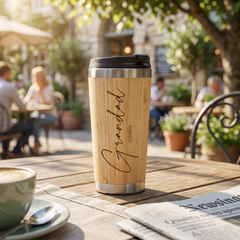 Personalised Bamboo Insulated Grandad Travel Mug Gift Personalised Mugs ukgiftstoreonline
