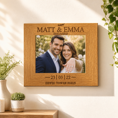 Personalised Engagement Sentiment Gift Wooden Photo Picture Frame Landscape Photo Frame ukgiftstoreonline