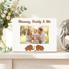 White Engraved Mummy Daddy and Me Family Photo Frame Gift Photo Frame ukgiftstoreonline