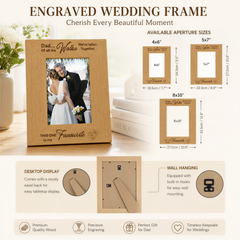 Father Of Bride Gift | Favourite Walk Wooden Photo Frame For Dad wedding photo frame ukgiftstoreonline