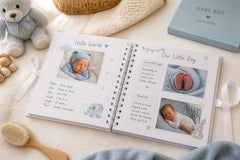 Personalised Baby Boy Elephants Design Scrapbook Photo Album Baby Boy Photo Album ukgiftstoreonline