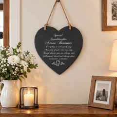 Personalised Granddaughter Memorial Remembrance Slate Plaque Heart Symbol Personalised Heart Gifts ukgiftstoreonline
