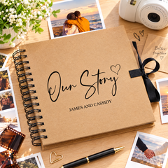 Personalised Our Story Love Brown Scrapbook Photo Album Scrapbook ukgiftstoreonline