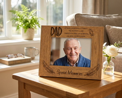 Dad Special Memories Remembrance Photo Frame Gift Oak Wood Finish Daddy Photo Frame ukgiftstoreonline