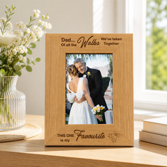Father Of Bride Gift | Favourite Walk Wooden Photo Frame For Dad wedding photo frame ukgiftstoreonline