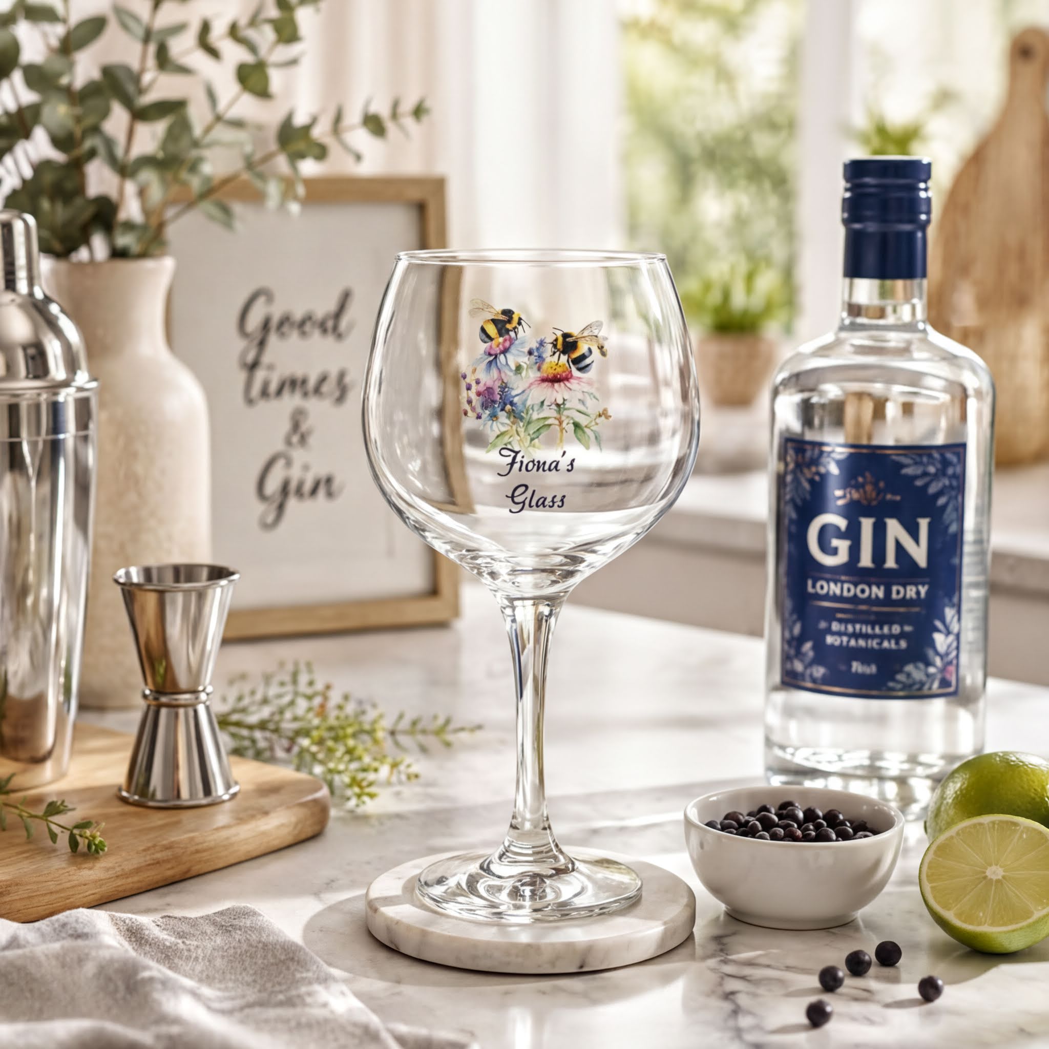 Personalised Bumble Bee Cocktail Gin Glass Gift For Her Personalised Gin Glasses ukgiftstoreonline