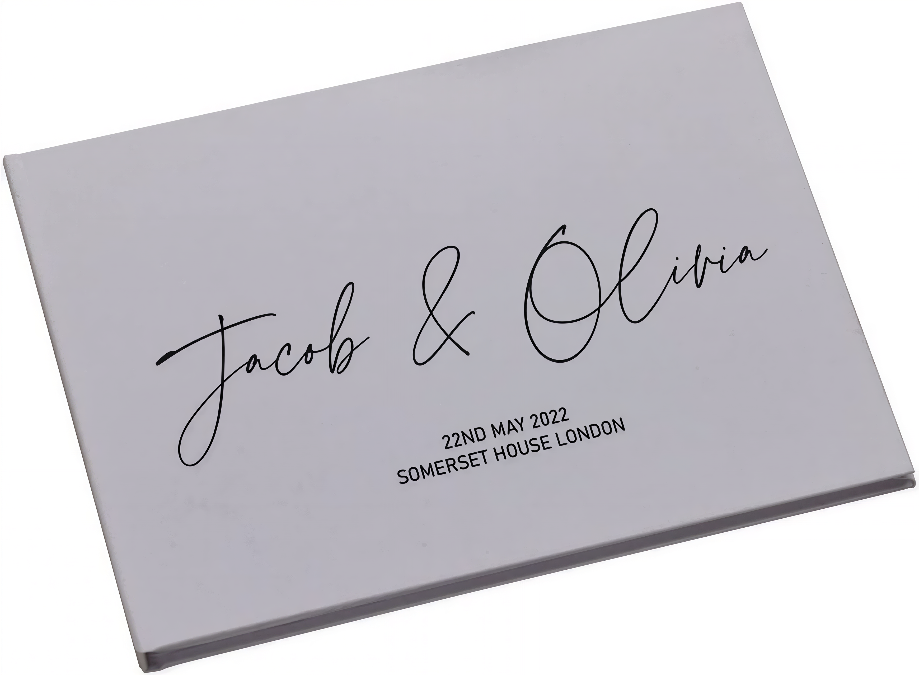 Personalised Wedding Guest Book, Modern Linen Printed, White A4 Guest Book ukgiftstoreonline