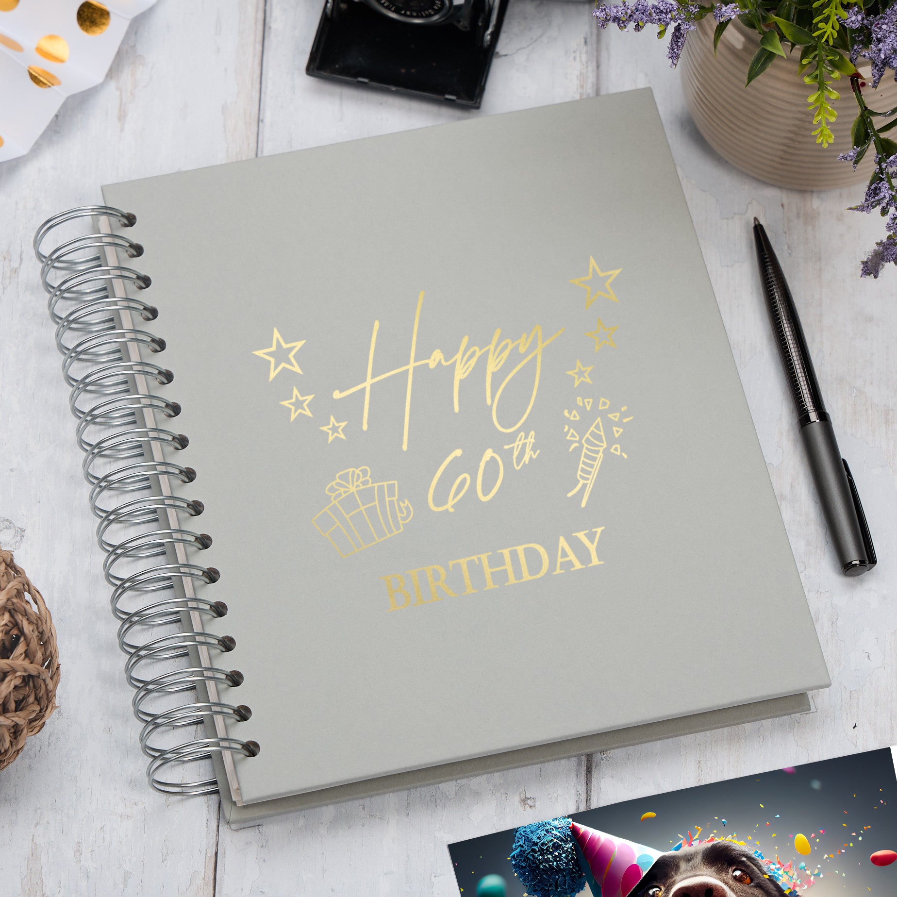 Large 60th Birthday Photo Album Memory Keepsake Gift With Presents Multiple Colours