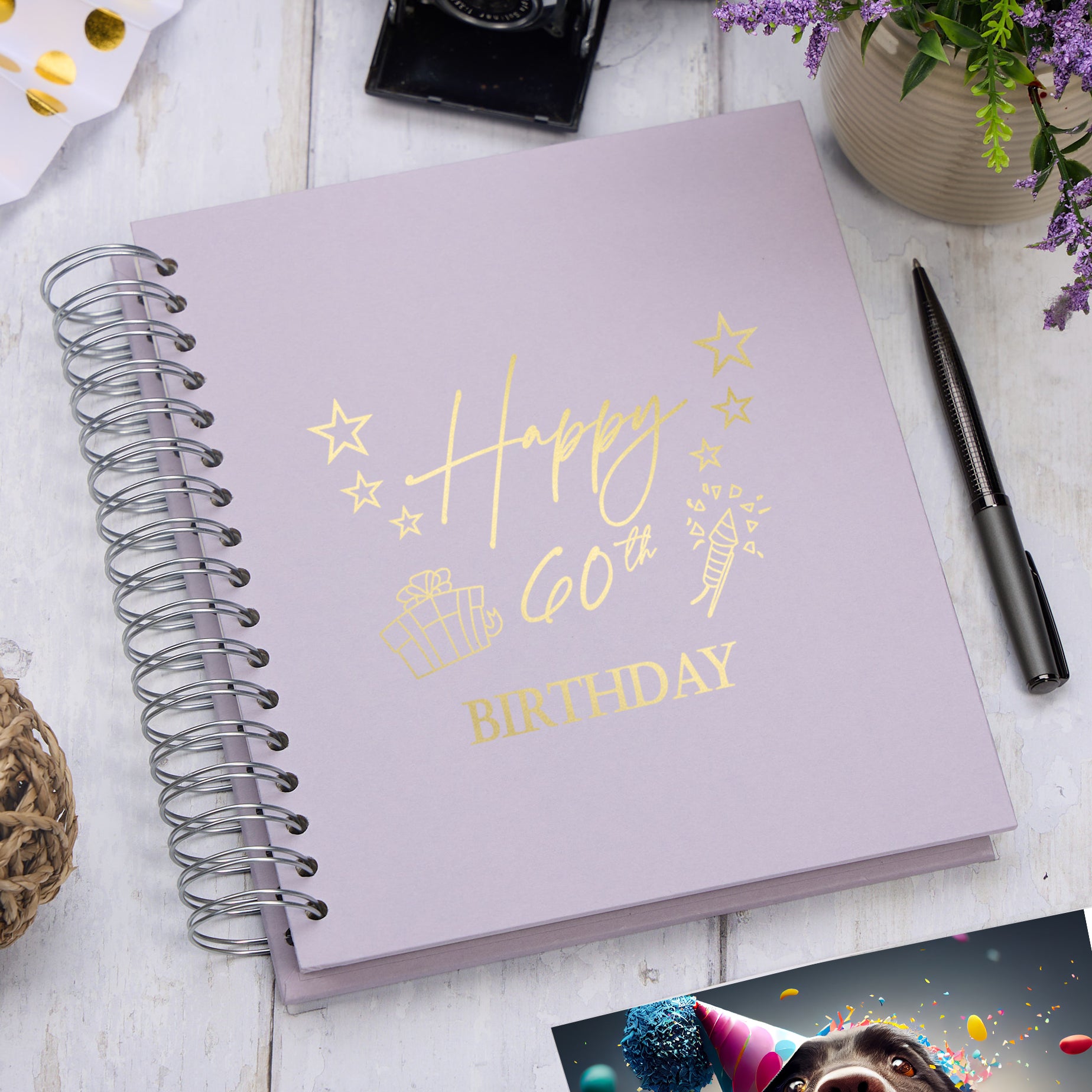 Large 60th Birthday Photo Album Memory Keepsake Gift With Presents Multiple Colours