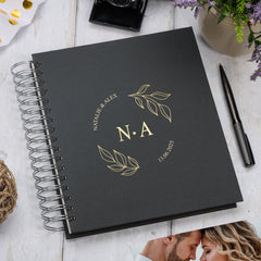 Personalised Large Wedding Photo Album With Circular Leaves and Names