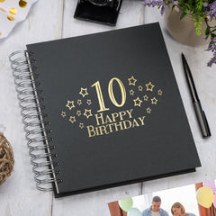 Large 10th Birthday Photo Album Memory Keepsake Gift With Stars
