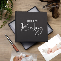 Hello Baby Photo Album For 50 x 6 by 4 Photos In Black