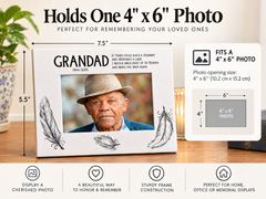 Grandad Remembrance Memorial White Photo Frame wood finish Landscape grandad photo frame ukgiftstoreonline