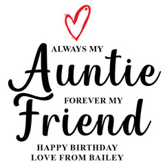 Personalised Auntie Birthday Gin Cocktail Drink Glass Any Occasion