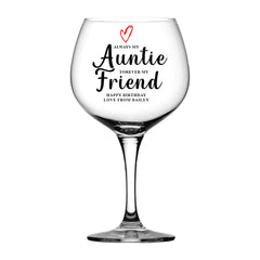 Personalised Auntie Birthday Gin Cocktail Drink Glass Any Occasion