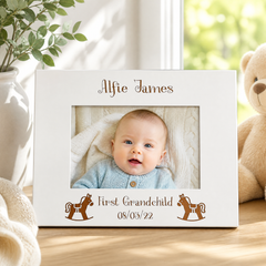 Personalised First Grandchild White Wooden Photo Frame Gift Family Photo frame ukgiftstoreonline