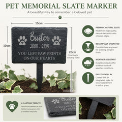 Engraved Memorial Plaque For Pet Dog or Cat- Personalised Pet Grave Stone Slate Marker Personalised Garden Stone Slate ukgiftstoreonline
