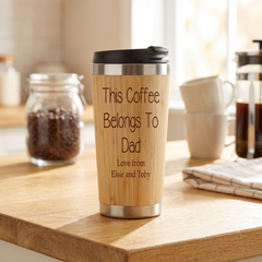 Dad's Bamboo Travel Mug, Personalised (Reusable, Sustainable 420ml) Personalised Mugs ukgiftstoreonline
