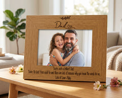 Personalised Dad Sentiment Gift Wooden Photo Picture Frame Landscape Photo Frame ukgiftstoreonline