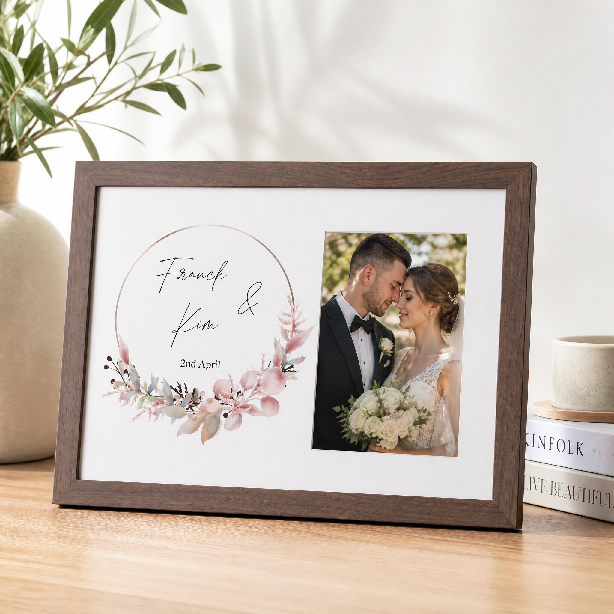 Personalised Wedding Day - Engagement Photo Frame Gift Special Day Keepsake wedding photo frame ukgiftstoreonline Black