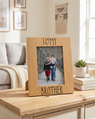 Brother Photo Frame – Engraved Oak Wood Finish Frame Brother Photo Frame ukgiftstoreonline