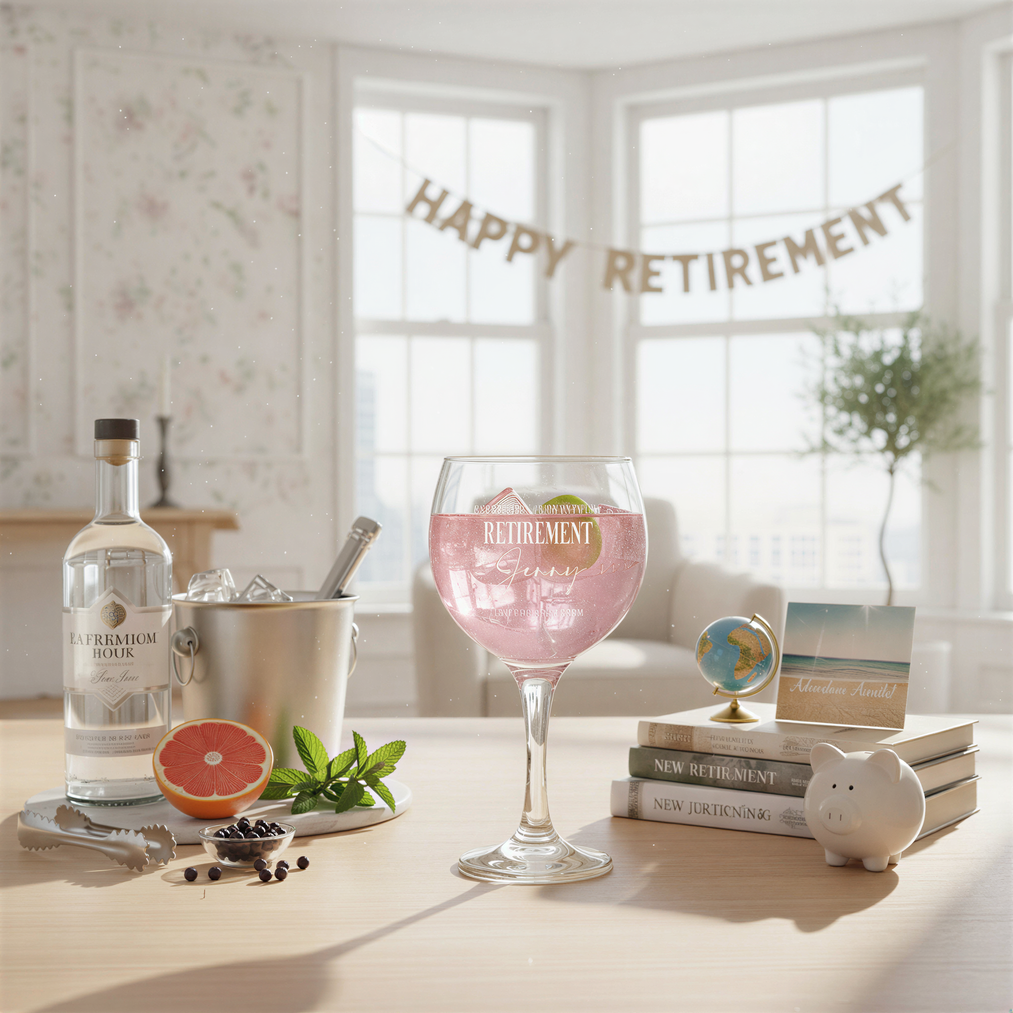 Personalised Retirement Gin and Tonic or Cocktail Glass with Name Gift Boxed Personalised Cocktail Glass ukgiftstoreonline