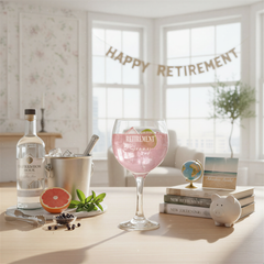 Personalised Retirement Gin and Tonic or Cocktail Glass with Name Gift Boxed Personalised Cocktail Glass ukgiftstoreonline