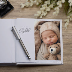 Personalised Baby Photo Album Tropical Safari Theme Memory Keepsake Album With Birth Details