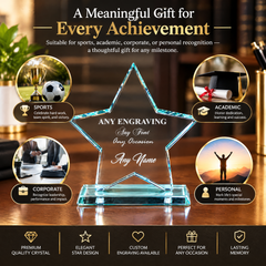 Personalised Glass Star Trophy | Large Jade, 18Cm X 18Cm, Any Engraving Personalised Gifts ukgiftstoreonline