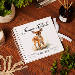 Personalised Baby Scrapbook or Photo Album My First Year Woodland Deer