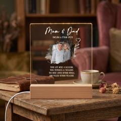 Personalised Mum & Dad Photo Memorial Lamp Night Light Condolence Sympathy Gift Personalised Night Light ukgiftstoreonline