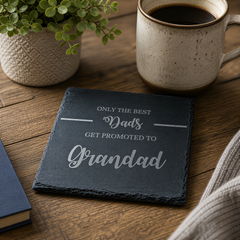 Grandad Slate Coaster, Best Dad Promotion Gift, 10Cm Natural Slate Personalised Slate Marker ukgiftstoreonline