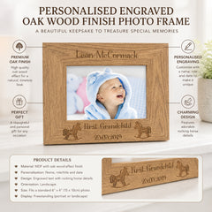 ukgiftstoreonline Personalised First Grandchild Wooden Photo Frame Gift Photo Frame ukgiftstoreonline