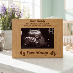 Baby Scan Photo Frame – Wooden Pregnancy Keepsake | Gift for New Daddy Baby Photo Frame ukgiftstoreonline