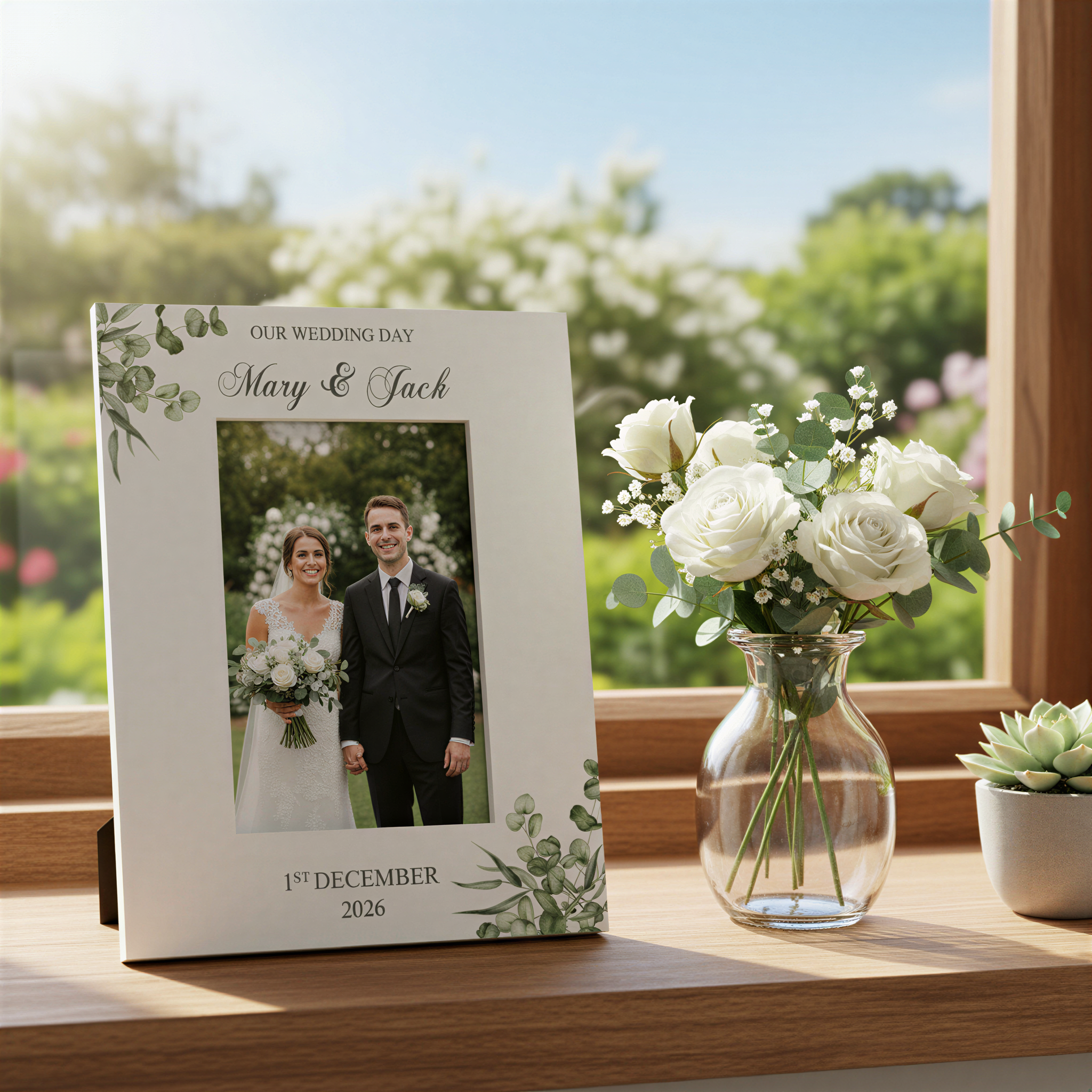 Personalised On Our Wedding Day Elegant Photo Frame Gift For Couple Photo Frame ukgiftstoreonline