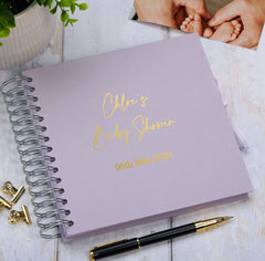 Personalised Baby Shower Multiple Colour Guest Book Scrapbook or Photo Album Foil Print Scrapbook ukgiftstoreonline