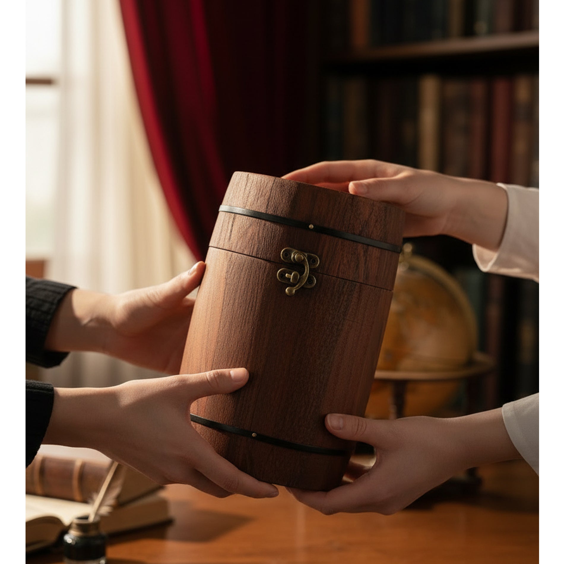 Personalised Happy Birthday Beer Glass Gift In Vintage Wooden Barrell Gift Box