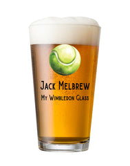 Personalised Tennis Themed Beer Glass Gift For Birthday Or Events